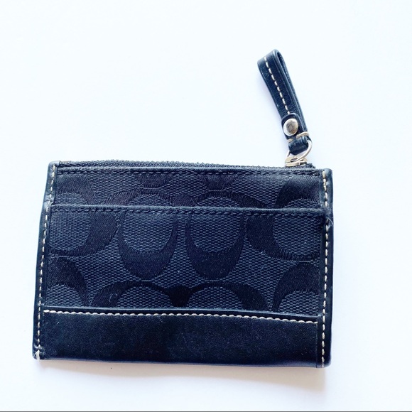 Coach Black Coin Keychain Zippered Card Holder - Picture 2 of 7